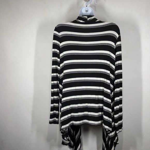 White House Black Market b&w stripe cardigan med - Picture 3 of 5